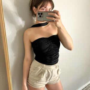 Na-kd Faux Collar Scarf Crop Top